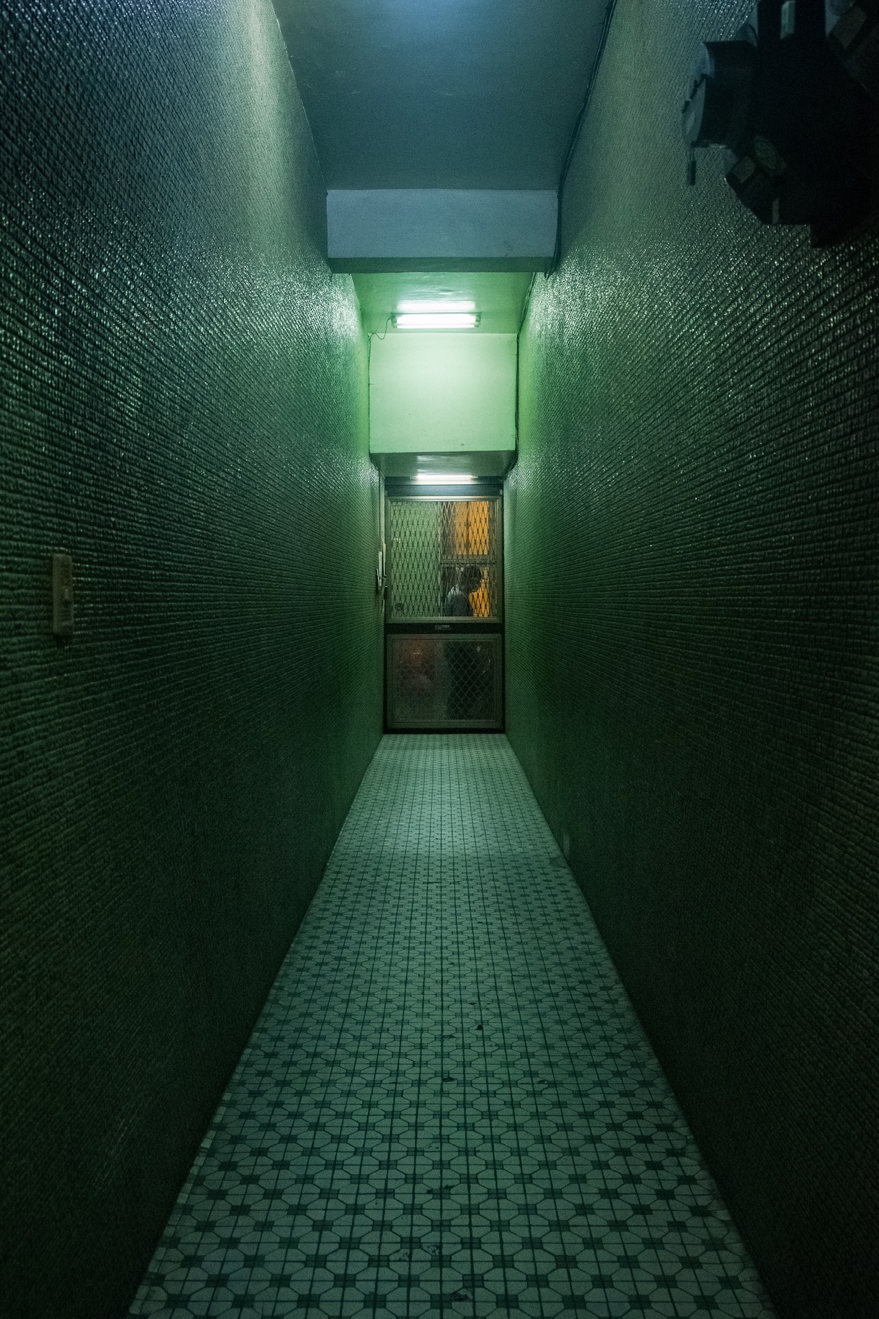 Green tile hallway reference