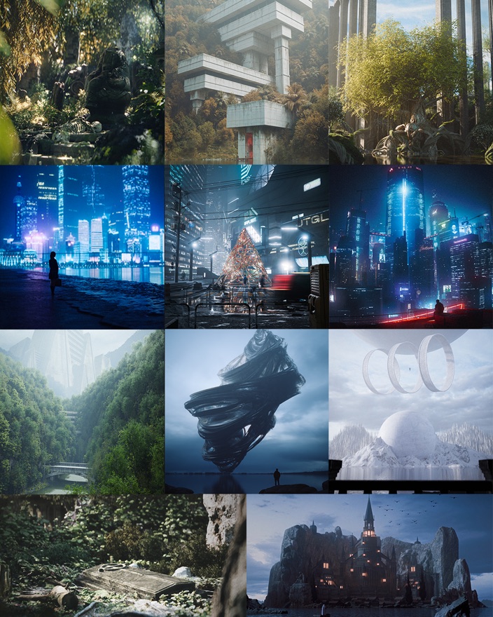 Collection of still renders